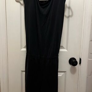 LOFT Black Sleeveless Midi Dress